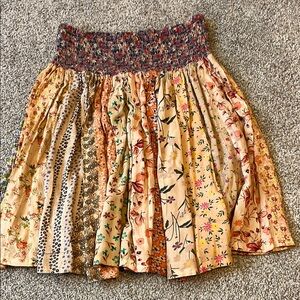 Floral Patchwork Skirt - Multicolor